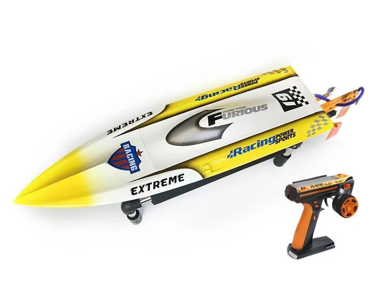 H625 Fibra de Vidrio Amarillo Eléctrico Carreras RTR RC Barco con Motor Radio Batería Foto 1 de 1