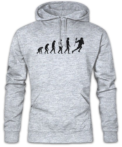 COACH Felpa con cappuccio Lacrosse Evolution giocatore divertente allenatore allenamento gioco Darwin