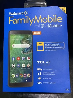 Walmart Family Mobile TCL A2, 32GB Prime Black - ( T Mobile) Prepaid Smartphone