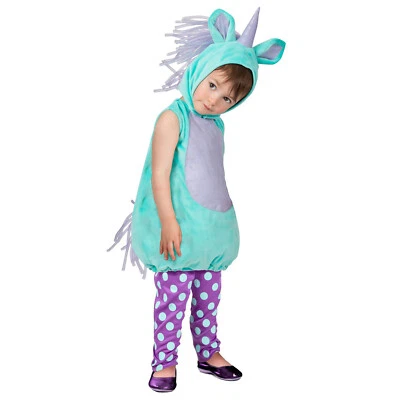 Niño Pequeño Dulce Púrpura Unicornio Halloween Disfraz Túnica Capucha Leggings Foto 1 de 2