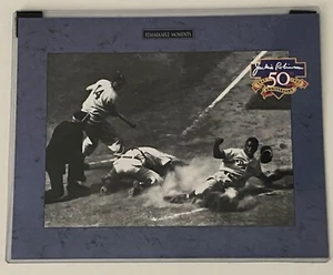 Jackie Robinson Steals Home 8x10 2-Sided Print 1955 MLB Series Brooklyn Dodgers - Picture 1 of 3