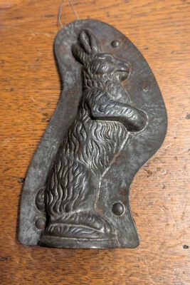 antik große Back Form Osterhase Marzipan Schokolade Eisen Blech zweiteilig - Bild 1 von 2