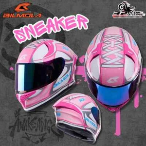 Bilmola Sneaker Style Pink Helmet Limited Edition Full Face Motorcycle Helmet - Picture 1 of 2