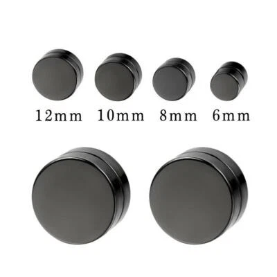 4 Pair Magnetic Clip On Circle Non Piercing Magnet Ear Stud Earring Cheater Fake - Image 1 of 4