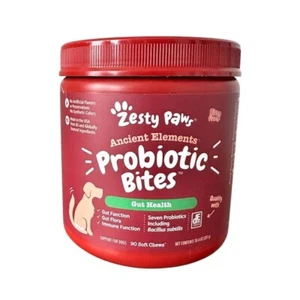 Zesty Paws Ancient Elements Probiotic Bites Bison Flavored Soft Chews Digestive - Picture 1 of 7