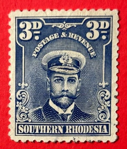 SOUTHERN RHODESIA Sc#5 King George V in Naval Uniform Used VLH rem. VF (18-240) Cover
