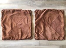 Croscill Pillowcases Shams Set Pair 2 Reddish Brown Gold 27 Inch Square Stripe