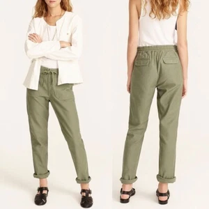 J Crew NWT $98 Tie-Waist Camp Pant in Pale Cypress Olive Green | Sz XXL - Picture 1 of 3
