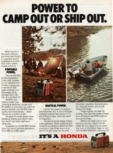 1980 Vintage Print Ad Power to Camp Out or Ship Out Honda EM-500 Port. Generator - Picture 1 of 2