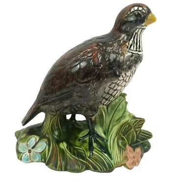 Винтажная голландская керамическая фигурка перепела птица фазан 1970-е 7 дюймов x 7,5 дюйма  - Изображение 1 из 4