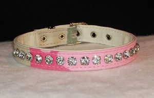 Dog Collars small sizes Light Pink Camo with Crystal Rhinestone Big Jewel Bling! - Picture 1 of 20