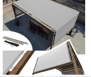 Amgo 8' W x 12' L Grey Pergola Canopy Replacement UPF50+ Top Cover, Commercial G - Picture 1 of 12