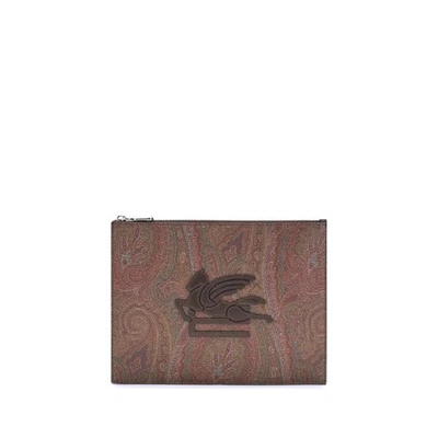 Bolso sin asas Etro Arnica Pouch de algodón multicolor en icónico jacquard cachemir Foto 1 de 4