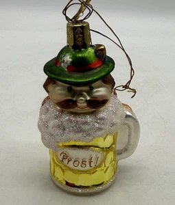 Prost Handblown Glass Beer Stein Mug Glass Christmas Tree Ornament - Picture 1 of 8