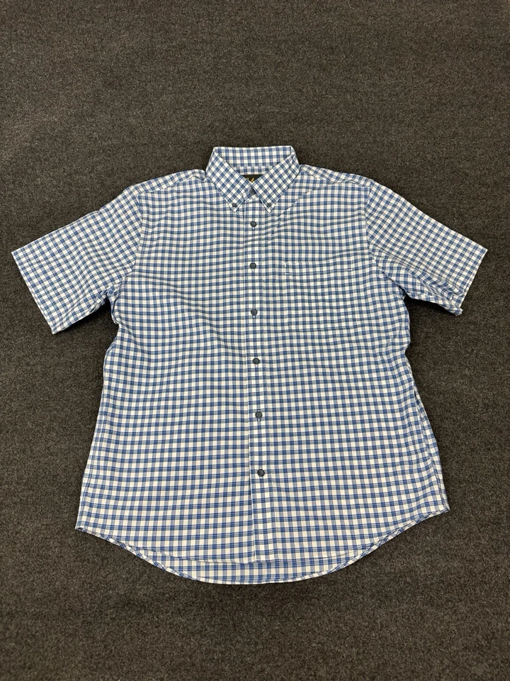 Mens Cabelas Blue Green Soft Canvas Trail Shirt Large 100% Cotton - Image 1 of 4