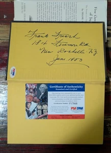 PSA DNA COA - Libro autografato HOF Frank Frisch con note scritte a mano - 1953 - Foto 1 di 14