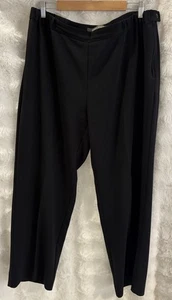 MARINA RINALDI Black Elastic Waist Relaxed Crepe Straight Pants Size 25 16 18 AU - Picture 1 of 5