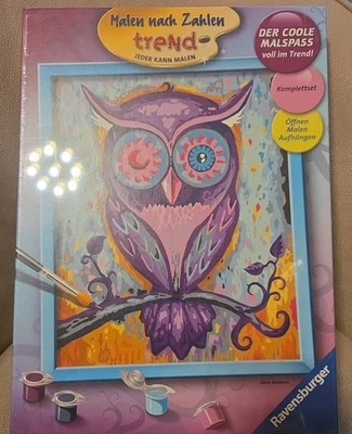 MALEN NACH ZAHLEN TREND - JEDER KANN MALEN ! - EULE! KOMPLETTSET! COOL! TRENDY! - Bild 1 von 3