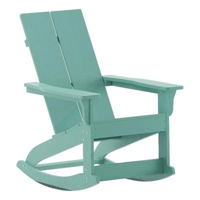 Mecedora Flash Furniture Sea Foam Poli Resina Adirondack Foto 1 de 4