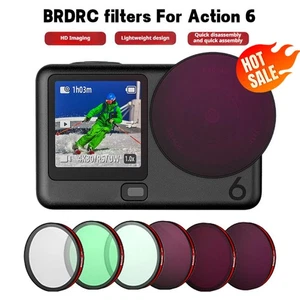 BRDRC for DJI Action 6-FilterSports Camera Accessories Set DioxideRed Circle - Picture 1 of 19