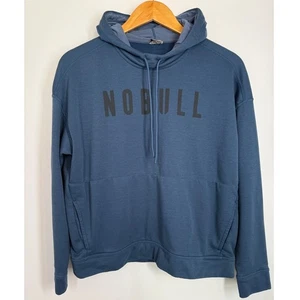 NOBULL Hoodie Women's M Blue Sweatshirt Drawstring Activewear Casual Athletic - Picture 1 of 11