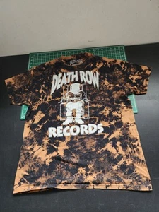 Death Row Records T-Shirt Men's Size Large Black Acid Dye Hip Hop Rap Tee - Picture 1 of 5