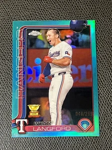 2025 Topps Chrome Wyatt Langford /299 Teal Refractor #68 Texas Rangers - Picture 1 of 2