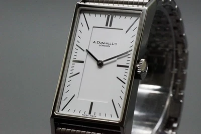 *Casi COMO NUEVO* Reloj de cuarzo Dunhill Wafer 8036 esfera blanca pulsera de cuarzo de acero inoxidable Foto 1 de 4
