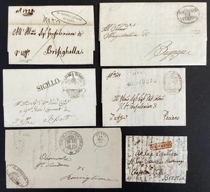 ITALIEN VORPHILATELIE 1800-1840 ca 6 SCHÖNE AKTENFRISCHE BRIEFE (G1675b - Picture 1 of 1