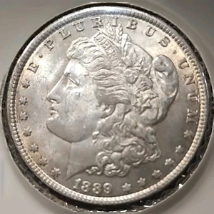 US 1889 Morgan Dollar Uncirculated Error 15% Die Rotation Toned 66 - Picture 1 of 7