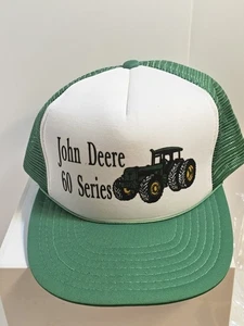 Vintage John Deere 60 Series Tractor Green Mesh Snapback Trucker Hat. NOS - Picture 1 of 5