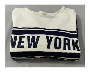 H & M'S "NEW YORK" YOUNG GIRLS LONG SLEEVE/SHORT WAIST/ PULLOVER SHIRT SIZE/L - Picture 1 of 9
