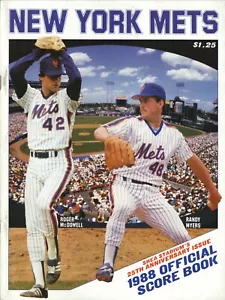 New York Mets Roger McDowell Randy Myers 1988 programma scorecard vs Phillies - Foto 1 di 1