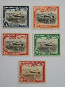 1935 Mozambique Airmail Postage Stamps Scott #C1-C4 & C9, MH - Picture 1 of 2