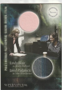 Jared Padalecki Linda Blair Shirts Dual Season 2 Pieceworks Costume Card PW-15 - Picture 1 of 2