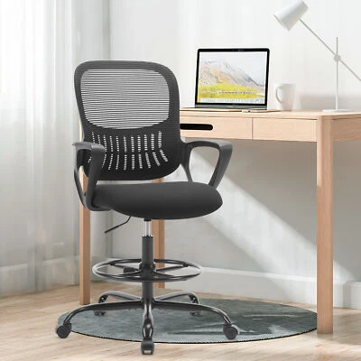 ZUNMOS Home Office Drafting Chair Ergonomic Adjustable Tall Rolling Footrest - Image 1 of 4