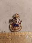 WWII US Home Front US Navy Chief Petty Officer Serving Overseas Pin Sterling