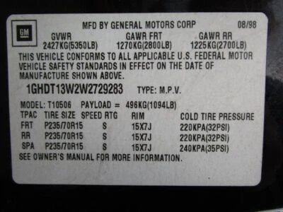 Luz de conducción usada se adapta a: Oldsmobile Bravada 1998 parachoques antiniebla montado grado Foto 1 de 4