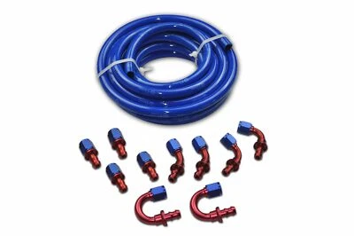 AN-8 Push Lock Fuel Hose Blue 20FT -8AN AN8 Push On Loc Fittings Kit Set NEW-PL - Image 1 of 4