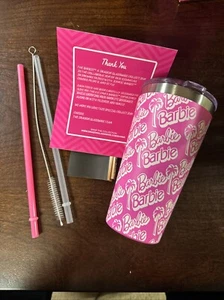 x Barbie Vacuum Insulated Tumbler with Lid and Straw - 16 oz Tumbler Cup NEW - Picture 1 of 7