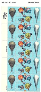 Estados Unidos 1983 SC 2035a Globos 20/20¢ sellos como nuevos nunca articulados goma original en muy buen estado - Imagen 1 de 2