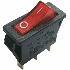 TAIHENG TH2 T85 T120 Red Lamp Rocker Switch 3 Pins 2 Positions 15A 125/250VAC - Picture 1 of 4
