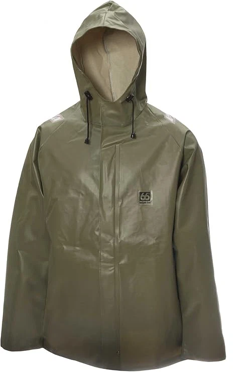66° North HRISEY Men's Commercial Fishing Heavy Duty Rain Jacket Green Small - Image 1 of 1