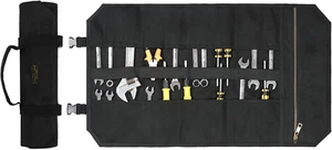 Tool Roll up Bag, Heavy Duty 16Oz Waxed Canvas Wrench Roll up Pouch Tool Organiz - Picture 1 of 12