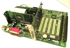 Vintage 1999 AOpen AX63 PRO Slot 1 Motherboard Set with CPU, RAM, Video, Working - Bild 1 von 19