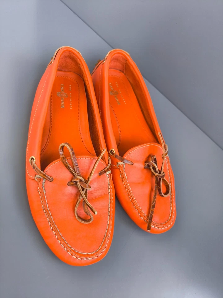 ZAPATO COCHE Zapatos Desierto Naranja Gamuza Corbata Delantera Mocasín Gommini Foto 1 de 4