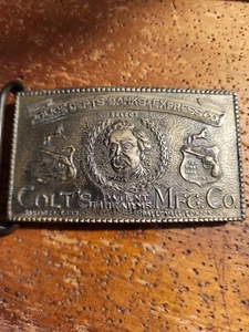 Vintage Messing Lewis Colt Schusswaffen Gürtelschnalle Polizei Depts Tiffany - Bild 1 von 4