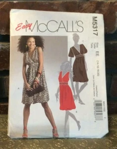 McCALL'S #M5317-DÍA DE LA DAMA O NOCHE VESTIDO CORTO O SIN MANGAS PATRÓN 14-20 FF - Imagen 1 de 2