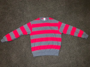 Vtg 80s 90s Trader Bay Sweater Mens Adult L Large Soft Red Stripe Made in USA - Picture 1 of 5