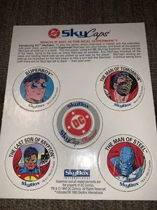 SUPERMAN SKYCAPS (POGS) uncut sheet 1993 DC Comics - Picture 1 of 3